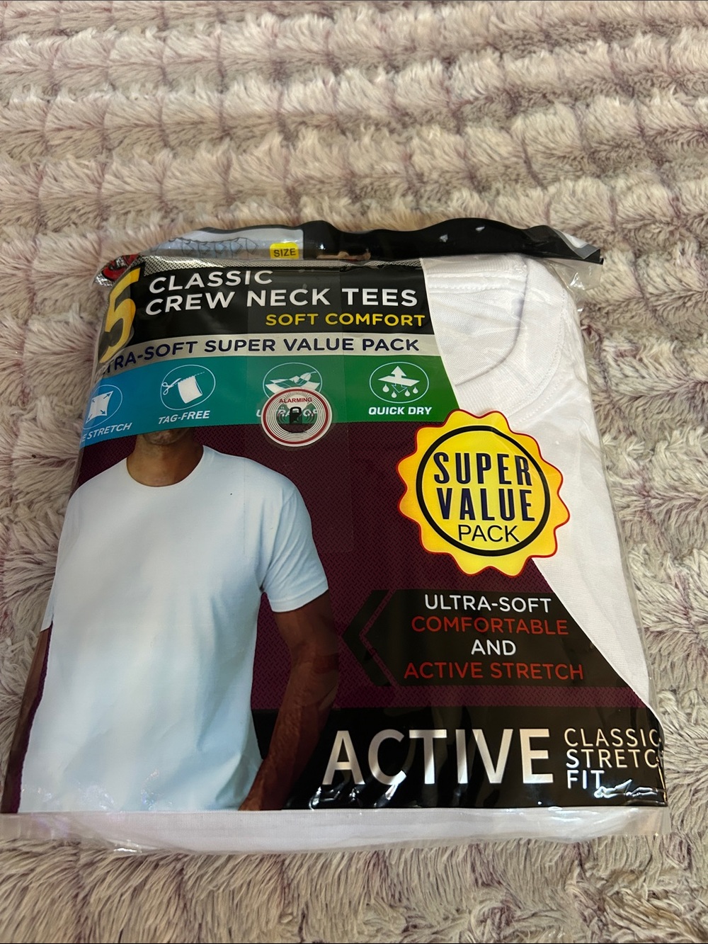 Sahara Club 5 Pack Classic Crew Neck Tees - White size large Tag free